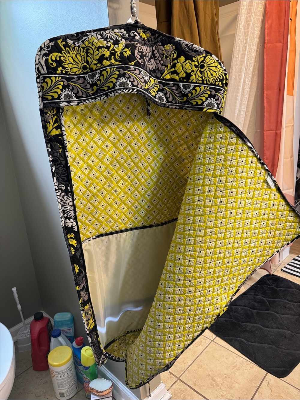 Vera Bradley Yellow Green Floral Quilted Garment Bag